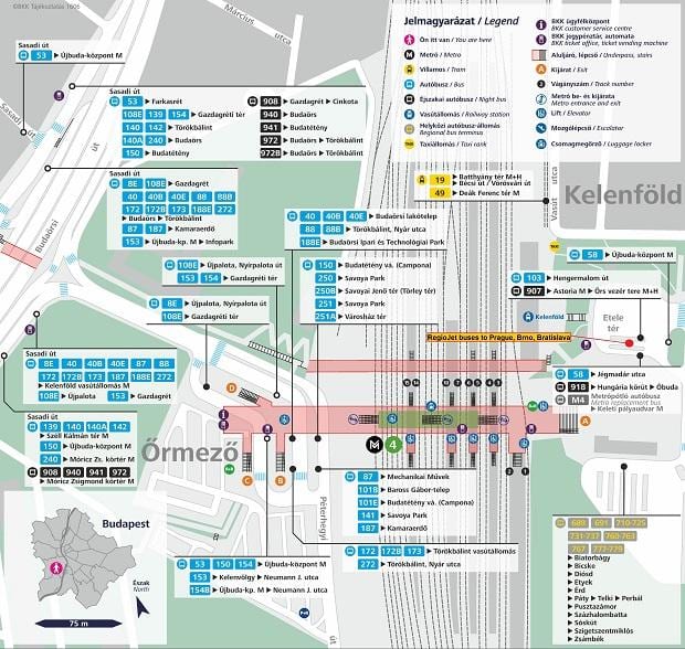mapa de budapeste kelenfoe estação