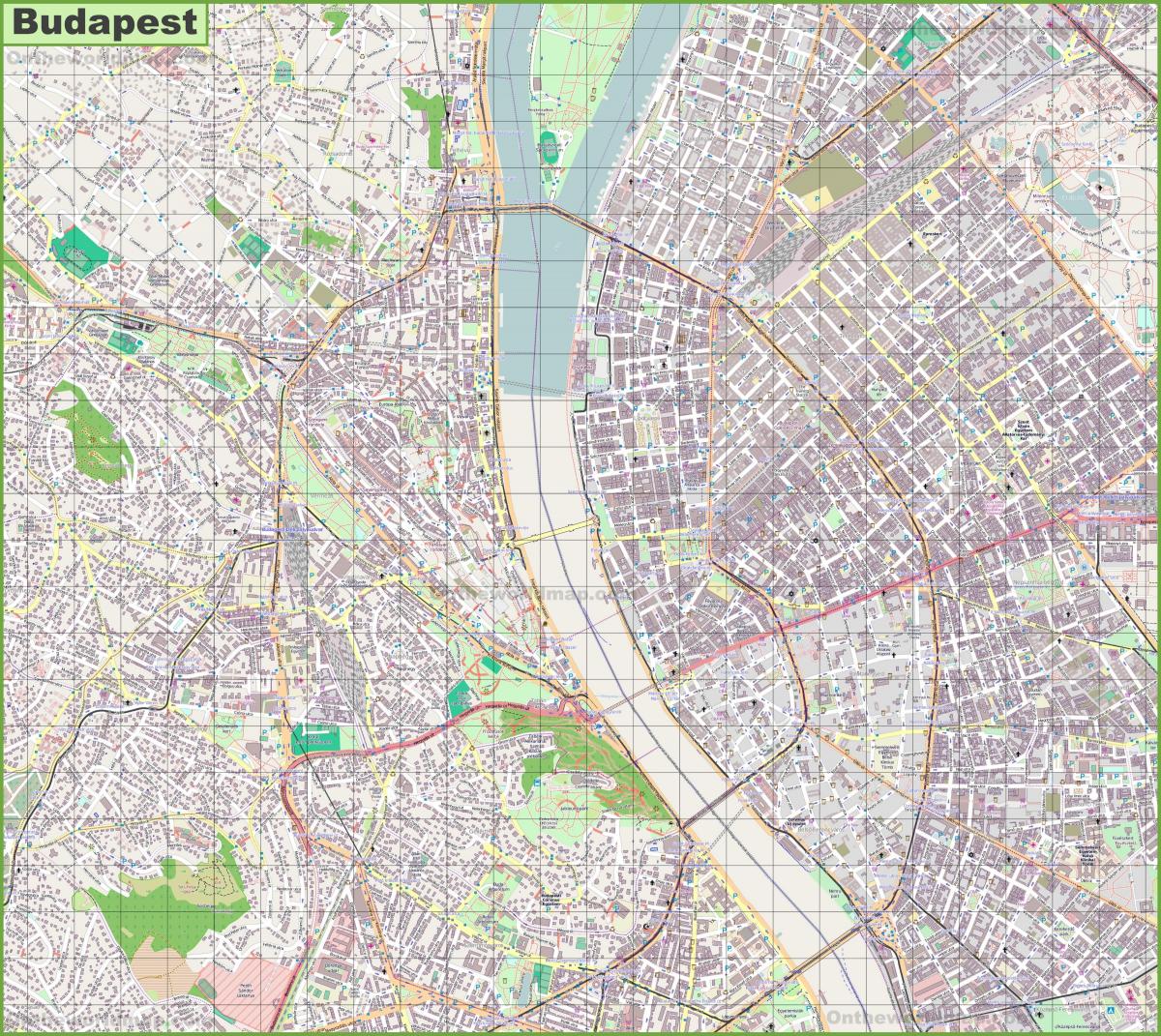 mapa de ruas de budapeste, hungria