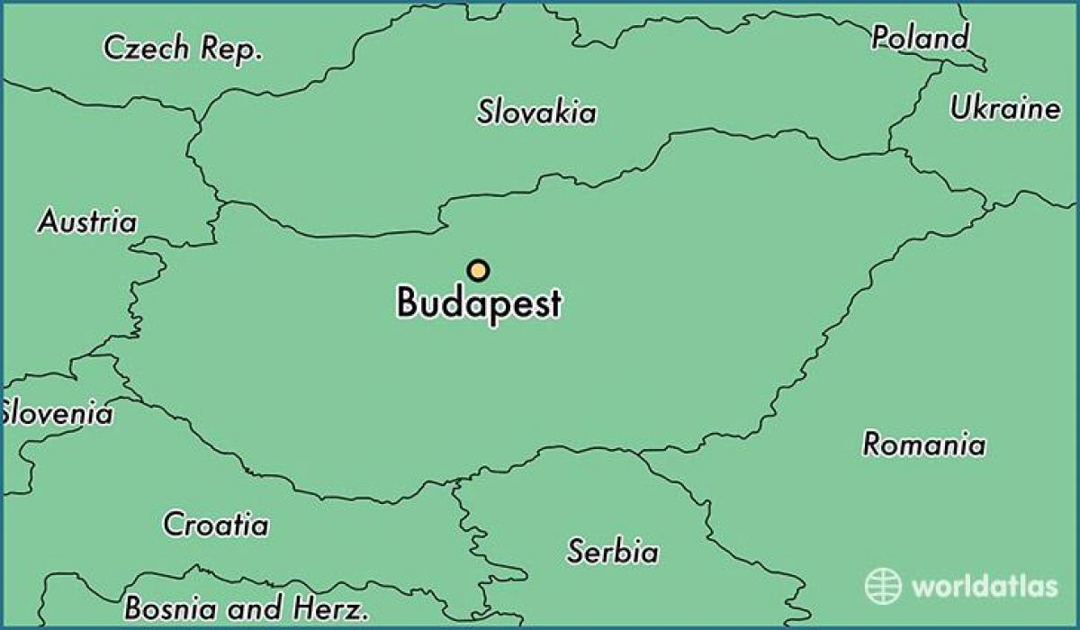mapa de budapeste e nos países vizinhos
