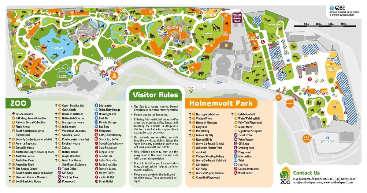 mapa do jardim zoológico de budapeste