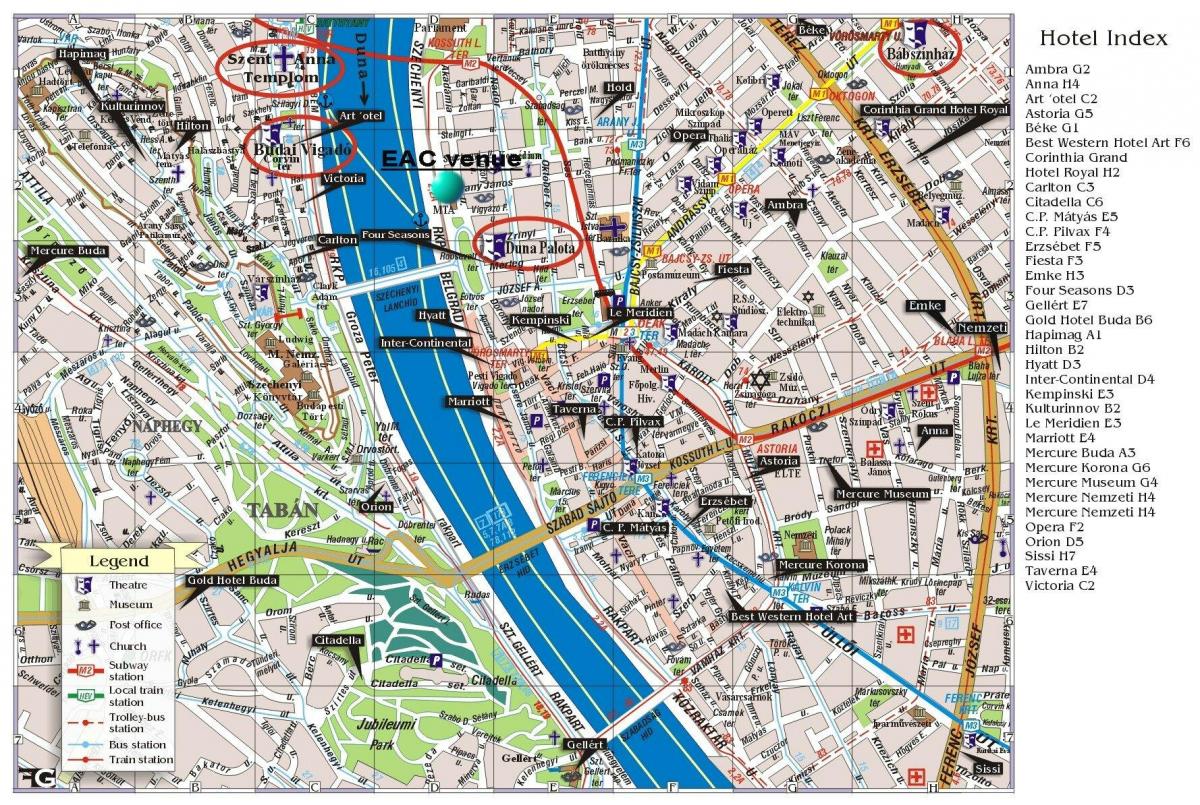 mapa do hilton budapest