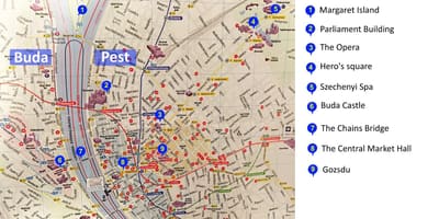 Budapeste lugares para visitar mapa