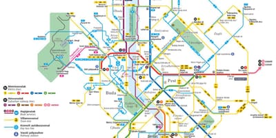 Ônibus mapa de budapeste