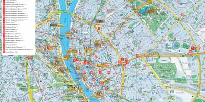 Mapa turístico da cidade de budapeste