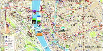 Mapa de rua do centro da cidade de budapeste