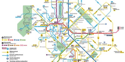 Budapeste linhas de ônibus mapa