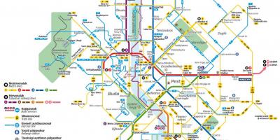 Budapeste linhas de ônibus mapa